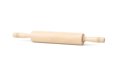 Wooden rolling pin on a white background