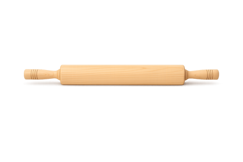 Wooden rolling pin on a white background