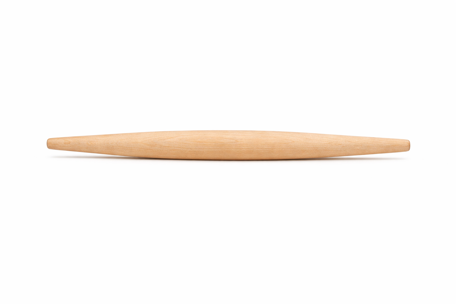 Wooden rolling pin on a white background