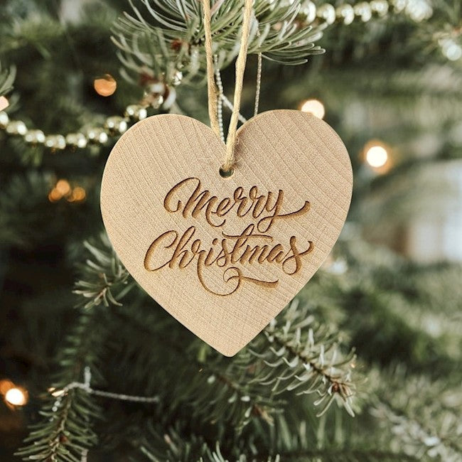 Merry Christmas Heart Ornament