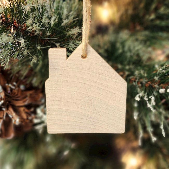 Wood House Ornament