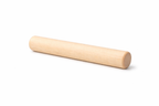 Wooden rolling pin on a white background
