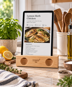 Wooden Tablet & Cookbook Stand